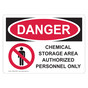 OSHA DANGER Chemical Storage Area Sign With Symbol ODE-25229