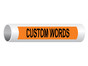 Custom Words Pipe Label PIPE-CUSTOM_Black_on_Orange