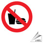No Eating Or Drinking Symbol Label for Dining / Hospitality LABEL_PROHIB_55-R