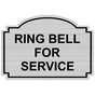 Silver Engraved RING BELL FOR SERVICE Sign