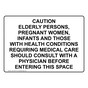 Caution Elderly Persons, Pregnant Women, Infants Sign NHE-27641