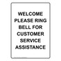 Portrait Welcome Please Ring Bell For Customer Sign NHEP-34760