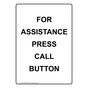 Portrait For Assistance Press Call Button Sign NHEP-34829