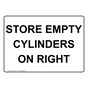 Store Empty Cylinders On Right Sign NHE-28225