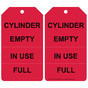 Red CYLINDER EMPTY IN USE FULL Safety Tag CS827328