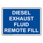 Diesel Exhaust Fluid Remote Fill Sign NHE-29735