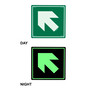 Green Glow-in-Dark Diagonal Directional Arrow Sign NHE-27458