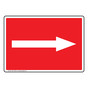 Directional Arrow White on Red Sign NHE-13466