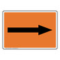 Directional Arrow Black on Orange Sign NHE-13468