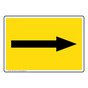 Directional Arrow Black on Yellow Sign NHE-13469