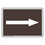 Directional Arrow White on Brown Sign NHE-13470