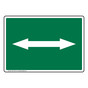 Dual Directional Arrow White on Green Sign NHE-13475