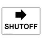 Shutoff [Right Arrow] Sign With Symbol NHE-28804