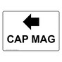 Cap Mag [Left Arrow] Sign With Symbol NHE-28847