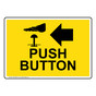 Push Button [Left Arrow] Sign With Symbol NHE-29482