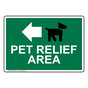 Pet Relief Area [Left Arrow] Sign With Symbol NHE-29502