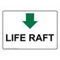 LIFE RAFT [WITH DOWN ARROW] Sign with Symbol NHE-50062