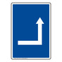 Portrait Blue Right Corner Directional Arrow Sign NHEP-13340