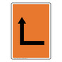 Portrait Orange Left Corner Directional Arrow Sign NHEP-13484