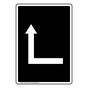 Portrait Black Left Corner Directional Arrow Sign NHEP-13488
