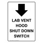 Portrait Lab Vent Hood Shut Down Sign With Symbol NHEP-28732