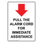 Portrait Pull The Alarm Cord For Sign With Symbol NHEP-28752