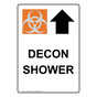Portrait Decon Shower [Up Arrow] Sign With Symbol NHEP-28895