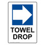 Portrait Towel Drop [Right Arrow] Sign With Symbol NHEP-28901