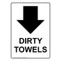 Portrait Dirty Towels [Down Arrow] Sign With Symbol NHEP-28907