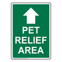 Portrait Pet Relief Area [Up Arrow] Sign With Symbol NHEP-29504