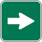 Directional Arrow White on Green Sign PKE-13497