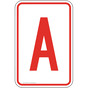 Letter A Sign for Parking Control PKE-15482