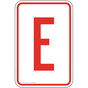 Letter E Sign for Parking Control PKE-15486