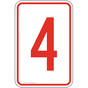 Number 4 Sign for Parking Control PKE-15511