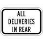 All Deliveries In Rear Sign for Parking Control PKE-22025