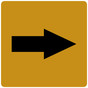 Black-on-Gold Tactile Directional Arrow Sign RRE-205_Black_on_Gold