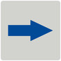 Blue-on-Pearl Gray Tactile Directional Arrow Sign RRE-205_Blue_on_PearlGray