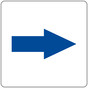 Blue-on-White Tactile Directional Arrow Sign RRE-205_Blue_on_White