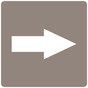 White-on-Taupe Tactile Directional Arrow Sign RRE-205_White_on_Taupe