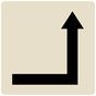 Black-on-Almond Right Corner Tactile Directional Arrow Sign RRE-210_Black_on_Almond