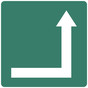 White-on-Pine Green Right Corner Tactile Directional Arrow Sign RRE-210_White_on_PineGreen