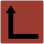 Black-on-Canyon Left Corner Tactile Directional Arrow Sign RRE-215_Black_on_Canyon