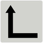 Black-on-Pearl Gray Left Corner Tactile Directional Arrow Sign RRE-215_Black_on_PearlGray
