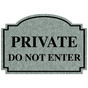 Platinum Marble Engraved PRIVATE DO NOT ENTER Sign EGRE-13360_Black_on_PlatinumMarble