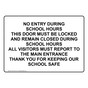 No Entry During School Hours This Door Must Be Sign NHE-34735