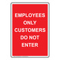 Portrait Employees Only Customers Do Not Enter Sign NHEP-34669_RED