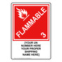 Red DOT FLAMMABLE 3 Sign With Custom Text DOT-13230-CUSTOM_RED