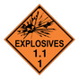 DOT EXPLOSIVES 1.1 Class 1 Placard or Label