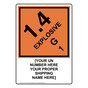 Orange DOT 1.4 EXPLOSIVE G 1 Sign With Custom Text DOT-14691-CUSTOM_ORNG