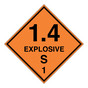 DOT 1.4 Explosive S 1 Hazmat Sign DOT-9856